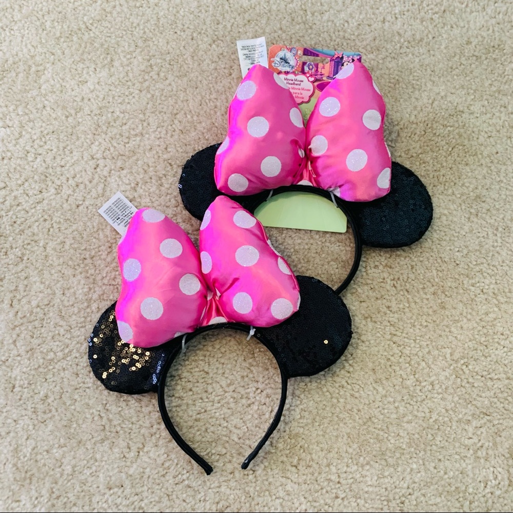 Pair of Disney Minnie Mouse headbands for kids